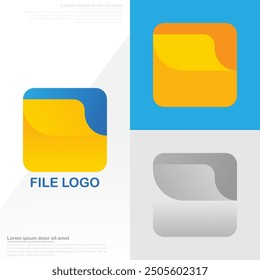 file logo with gradient colors in a modern abstract style
