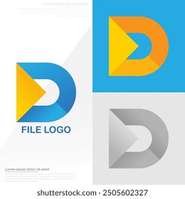 Logotipo de archivo con colores degradados en un estilo abstracto moderno