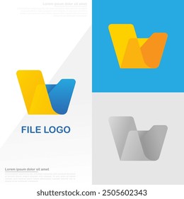 file logo with gradient colors in a modern abstract style