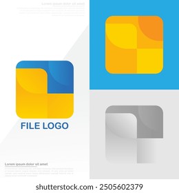 file logo with gradient colors in a modern abstract style