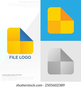 file logo with gradient colors in a modern abstract style