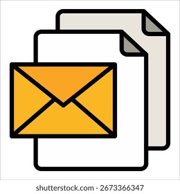 Elemento de icono de correo de archivo para diseño