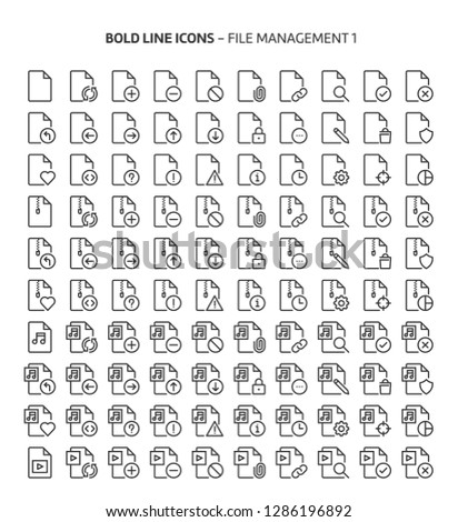 File management 1, bold line icons. The illustrations are a vector, editable stroke, 48x48 pixel perfect files. Crafted with precision and eye for quality.