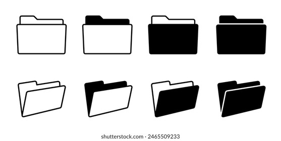 File management concept. Computer files directory, line pattern. Folders organised in a system of storage. Scheme made from empty maps. Folder with network. Computing map. Data storage.