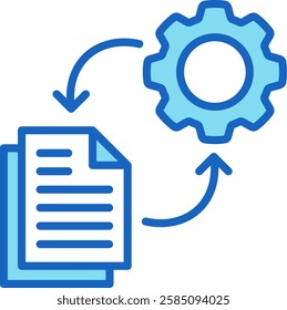 File Management Icon Blue Vector Illustration