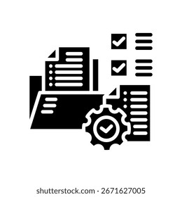 File Management Icon Glyph Vector Illustration