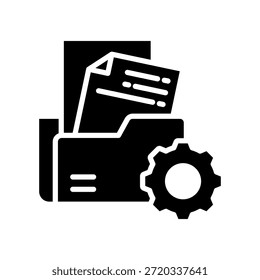 Icono de administración de archivos Ilustración vectorial de glifos