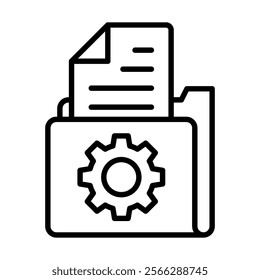 File Management icon line vector illustration