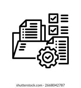 File Management Icon Line Vector Illustration