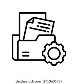 Ilustración vectorial de línea de iconos de administración de archivos