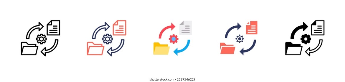 File Management Icon Multiple Vector Illustration