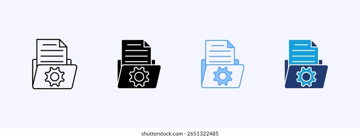 Ícone de Gerenciamento de Arquivos Definir Coleção de Vários Estilos