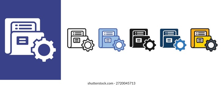 Icono de administración de archivos establece la colección de varios estilos 

