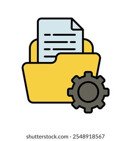 file management icon with white background vector stock illustration