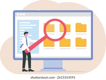 File management landing page website illustration flat vector template

