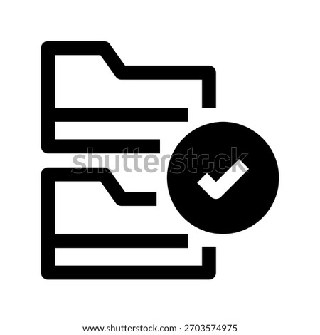 File Management Line Icon, Outline Symbol for Document Handling, Data Organization, Folder Control, Record Structuring, and Content Arrangement. Vector Sign Icon.