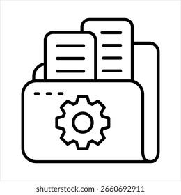 File Management Outline Icon Vector Illustration