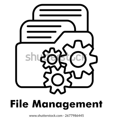 File Management Outline Icon Vector Illustration