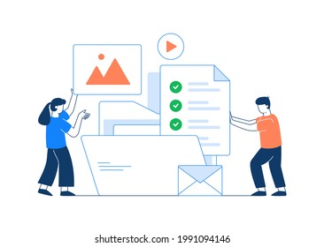 File Management Vector Illustration - Illustration