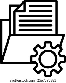 File Management Vector Lineal Icon On White Background.