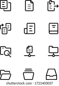 File management vector outline user interface icons.