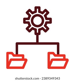 File Management Vector Thick Line Two Color Icons For Personal And Commercial Use.
