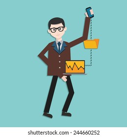 File management,Human resource,Businessma n design,clean vector