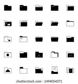 file manager, folder simple icon set. user interface solid line icons collection suitable for office, company, web, interface  and presentation template. editable stroke.