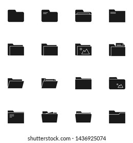 file, file manager, folder, storage solid black icons set. gray solid icon set vector illustration