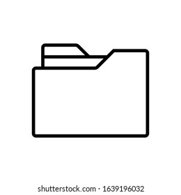 file manager line art vector icon - ui icon vector