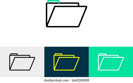 file manager line art vector icon - ui icon vector