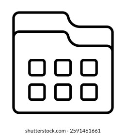 File Manager Vector Line Icon Design