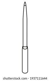 File for manicure. Nail file. Designed for filing and cutting nails. Icon, emblem. Outline drawing, silhouette. The design can be used for advertisements, collages, websites and shops