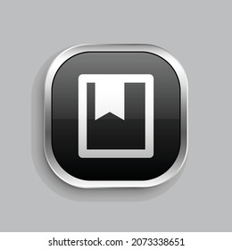 Dateizeichen-Linie Symbol-Design. Glossy Button-Stil, abgerundetes Rechteck einzeln auf grauem Hintergrund. Vektorgrafik