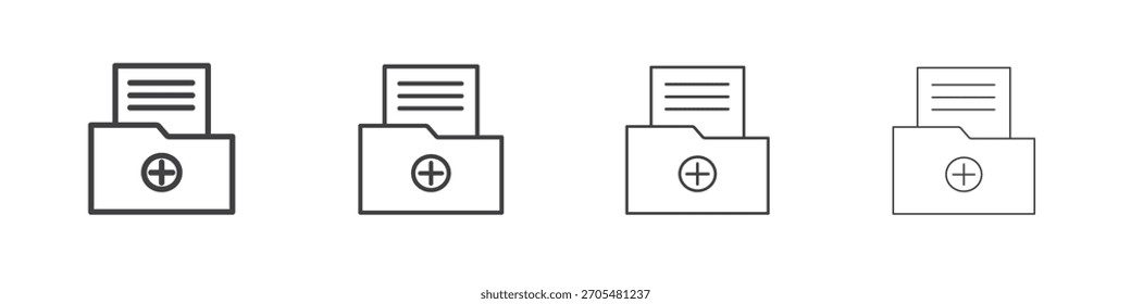 File medical icon vector collection, illustration logo template in trendy thin line editable strokes style.