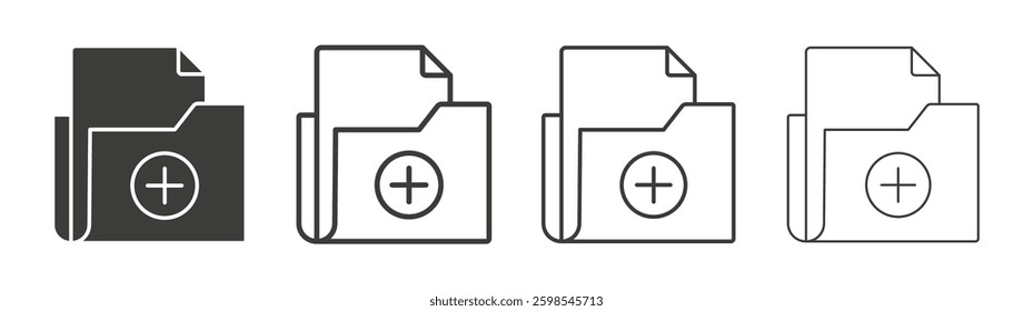 File medical line icon vector illustration set.