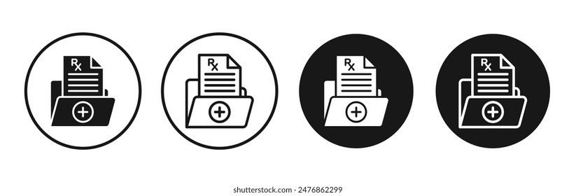 File medical line vector icon set.