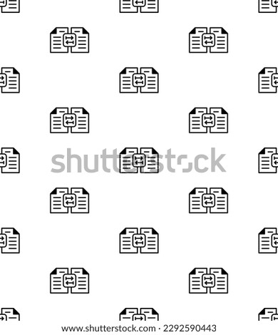 File Merge Icon Seamless Pattern, Combine, Join Together Multiple Files Into One Single File Vector Art Illustration