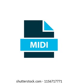 File midi icon colored symbol. Premium quality isolated smf element in trendy style.