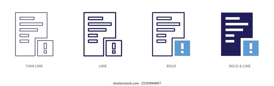 File modifier icon in 4 different styles. Thin Line, Line, Bold, and Bold Line. Duotone style. Editable stroke.