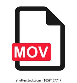 File MOV flat icon isolated on white background. MOV format vector illustration