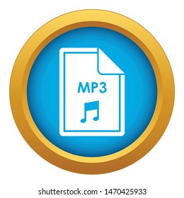 File MP3 icon blue vector isolated on white background for any design