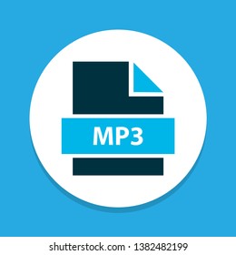 File mp3 icon colored symbol. Premium quality isolated audio element in trendy style.