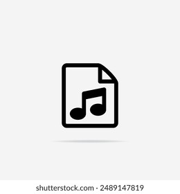 File Music icon flat. Vector File Music symbol