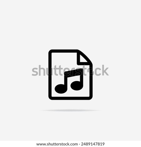 File Music icon flat. Vector File Music symbol