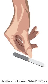 File the nail, manicure. Vector illustration.