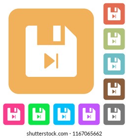 File next flat icons on rounded square vivid color backgrounds.