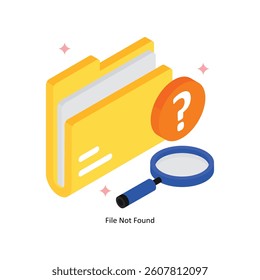 File Not Found Concept isometric Style Illustrations. Eps 10 File 