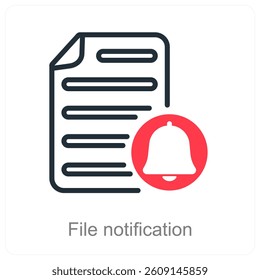 File Notification and alert icon concept