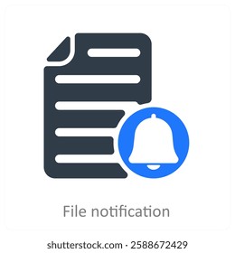 File Notification and message icon concept